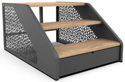 Schůdky Poolex Wood - hnědá