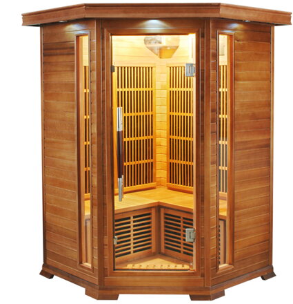 FRANCE SAUNA Luxe 2/3 rohová infrasauna pro dvě až tři osoby