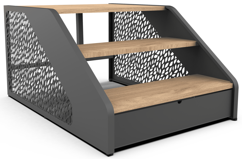 Schůdky Poolex Wood - hnědá